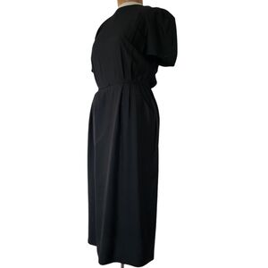 Vintage Maggy London SS Silk Classic Straight Pencil Skirt Midi Dress Pockets